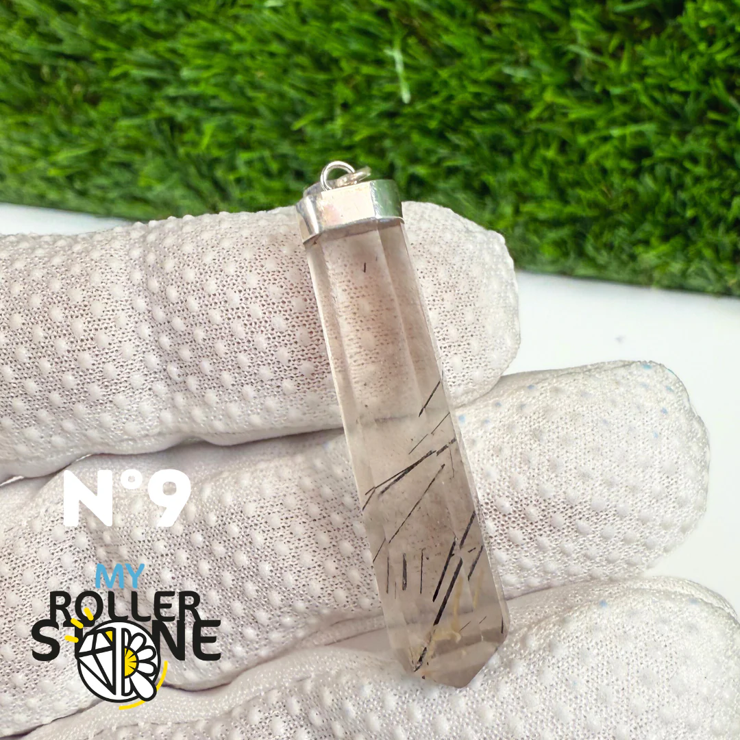 Pendentif Quartz Tourmaliné et Argent - Image 9