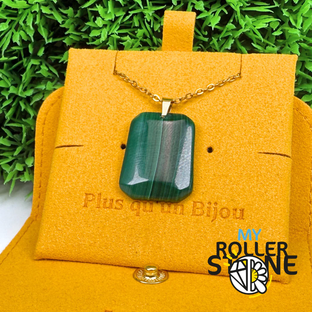 Pendentif rectangulaire Malachite