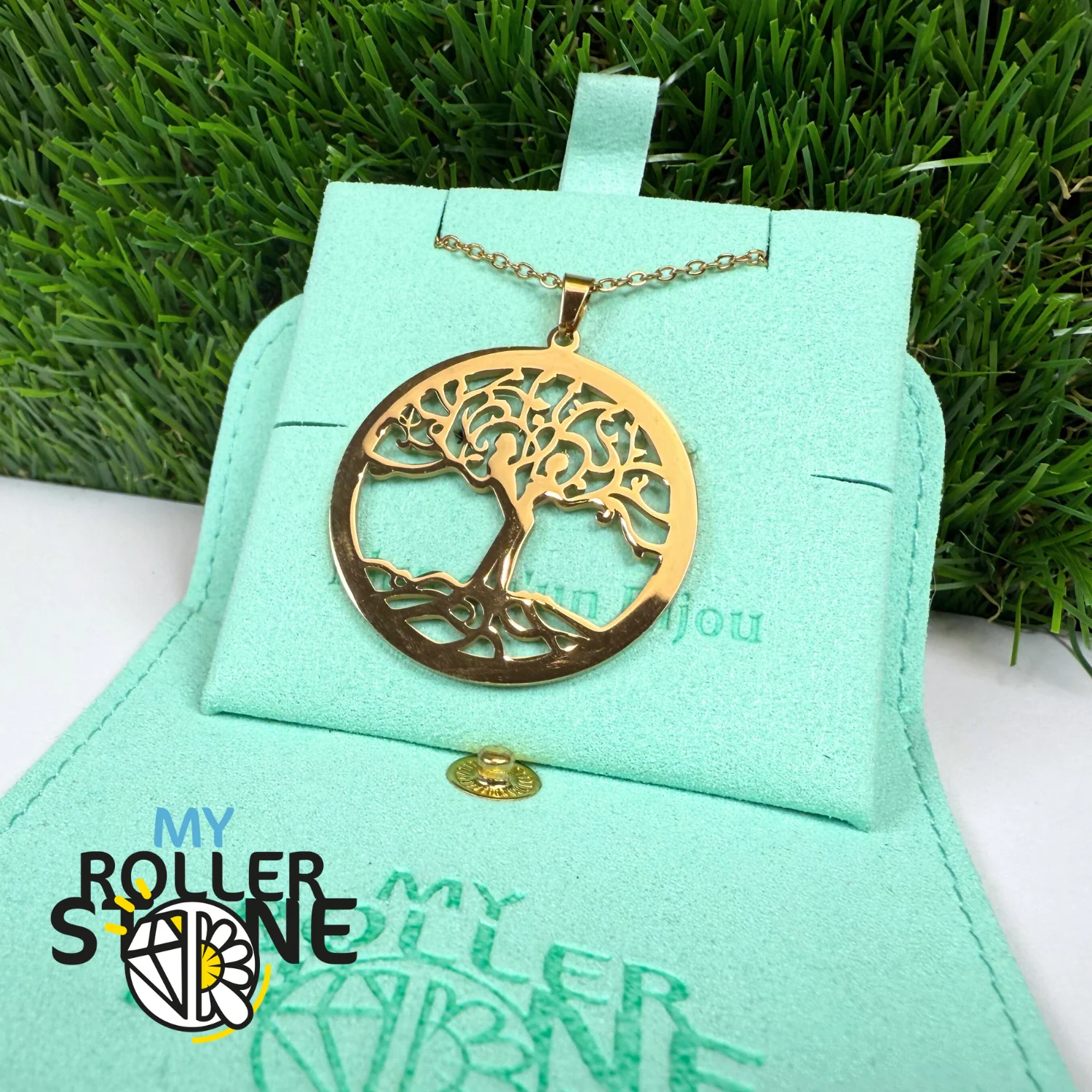 Pendentif Rond Arbre de Vie Couple acier inoxydable - Image 2
