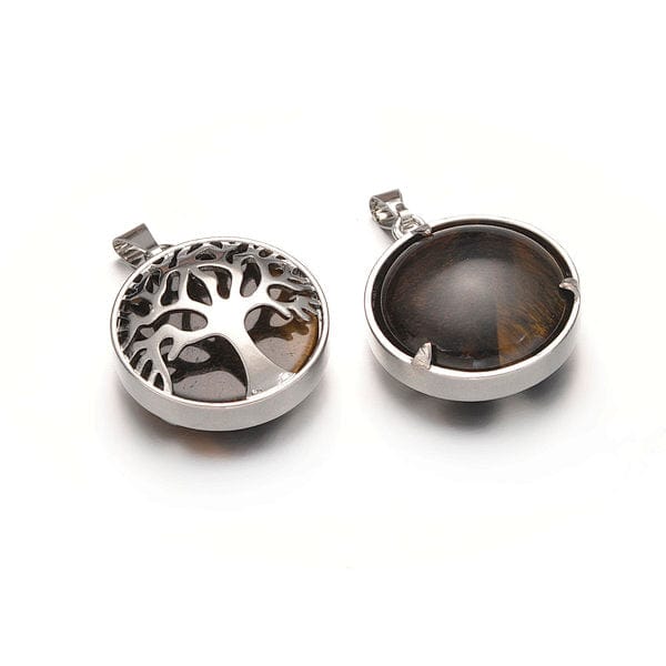 Pendentif rond arbre de vie pierre - Image 2