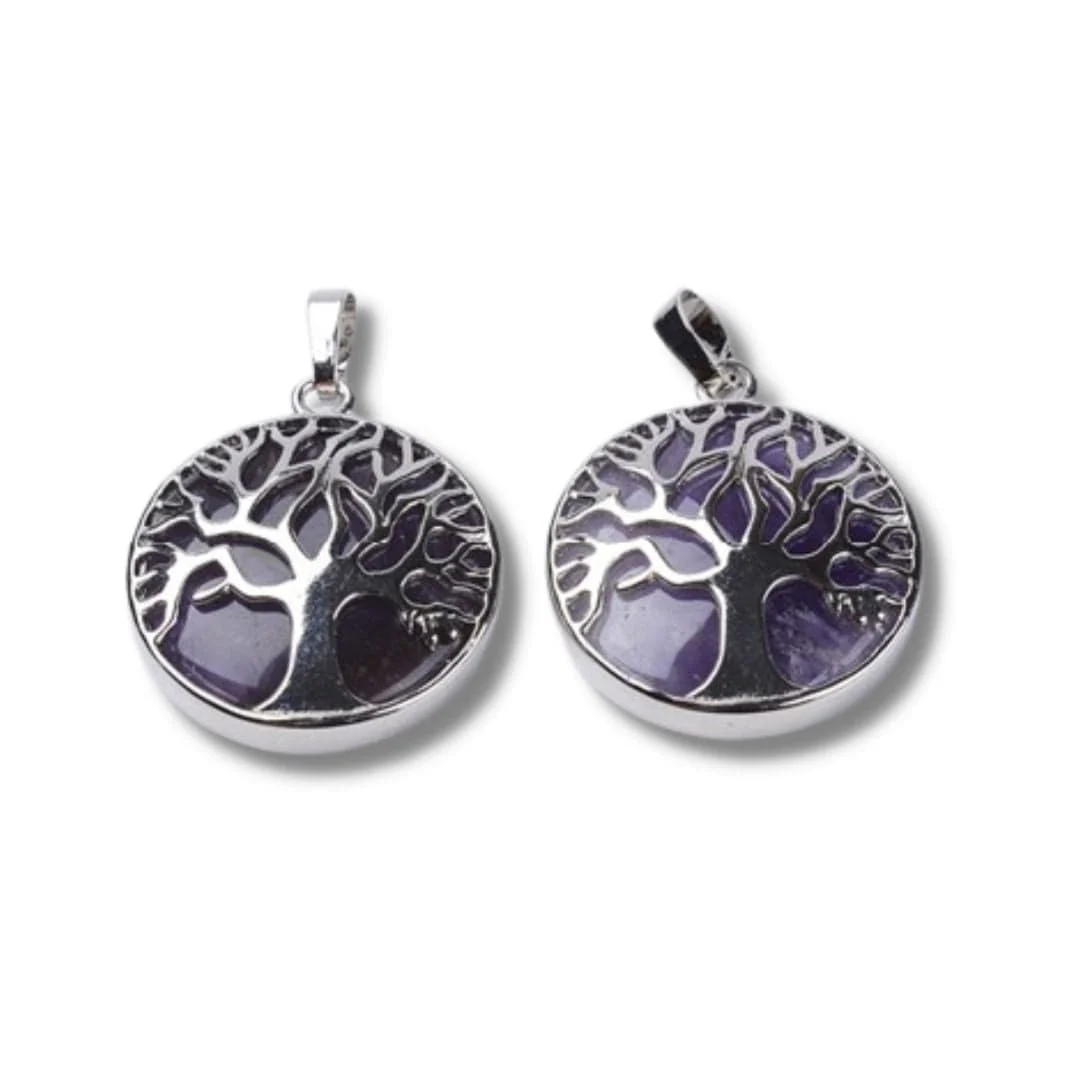 Pendentif rond arbre de vie pierre - Image 7