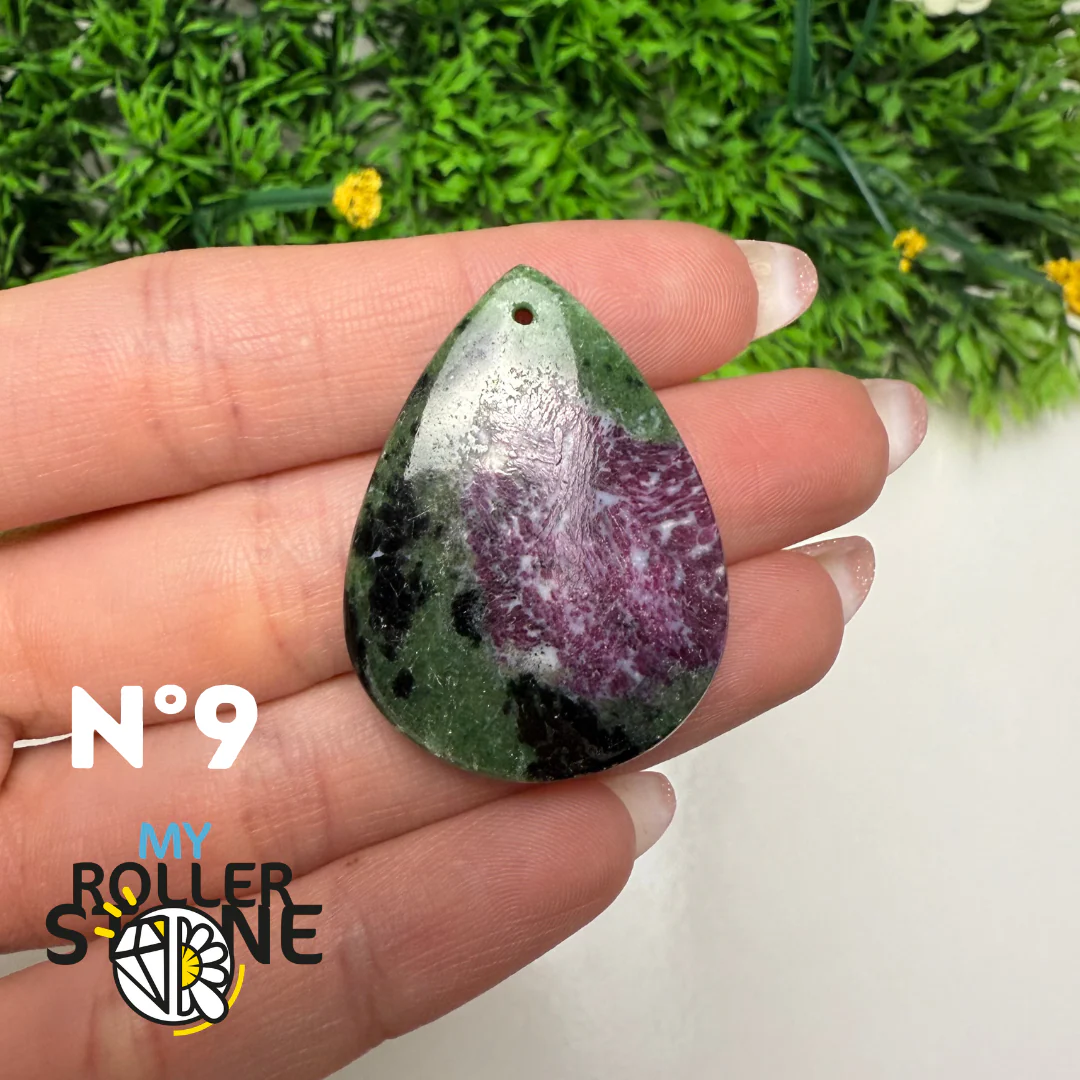 Pendentif Rubis Zoïsite 5A percé - Image 11