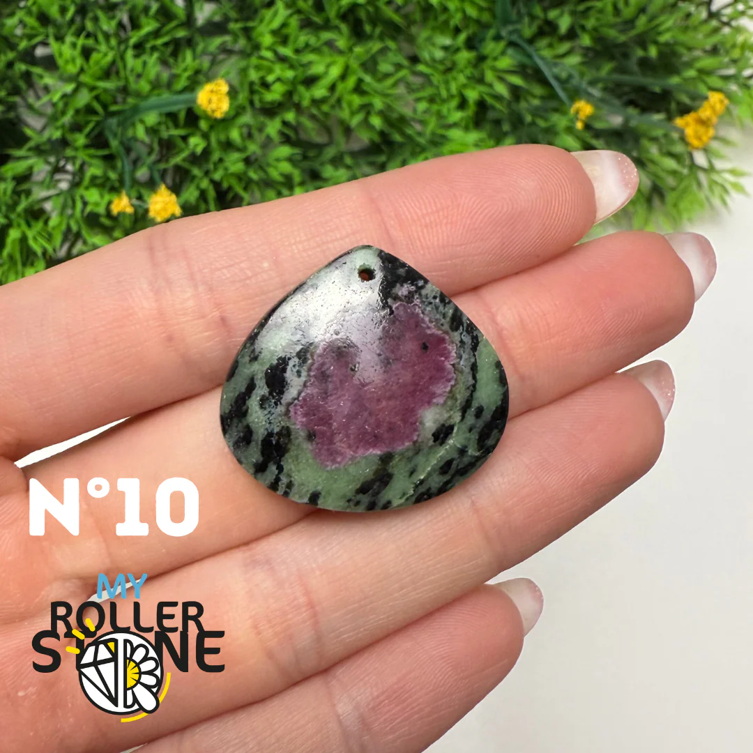 Pendentif Rubis Zoïsite 5A percé - Image 12