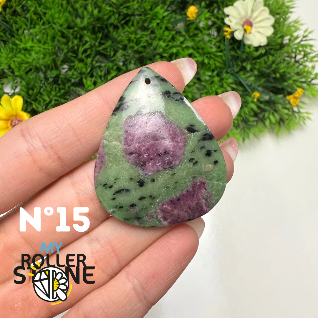 Pendentif Rubis Zoïsite 5A percé - Image 17