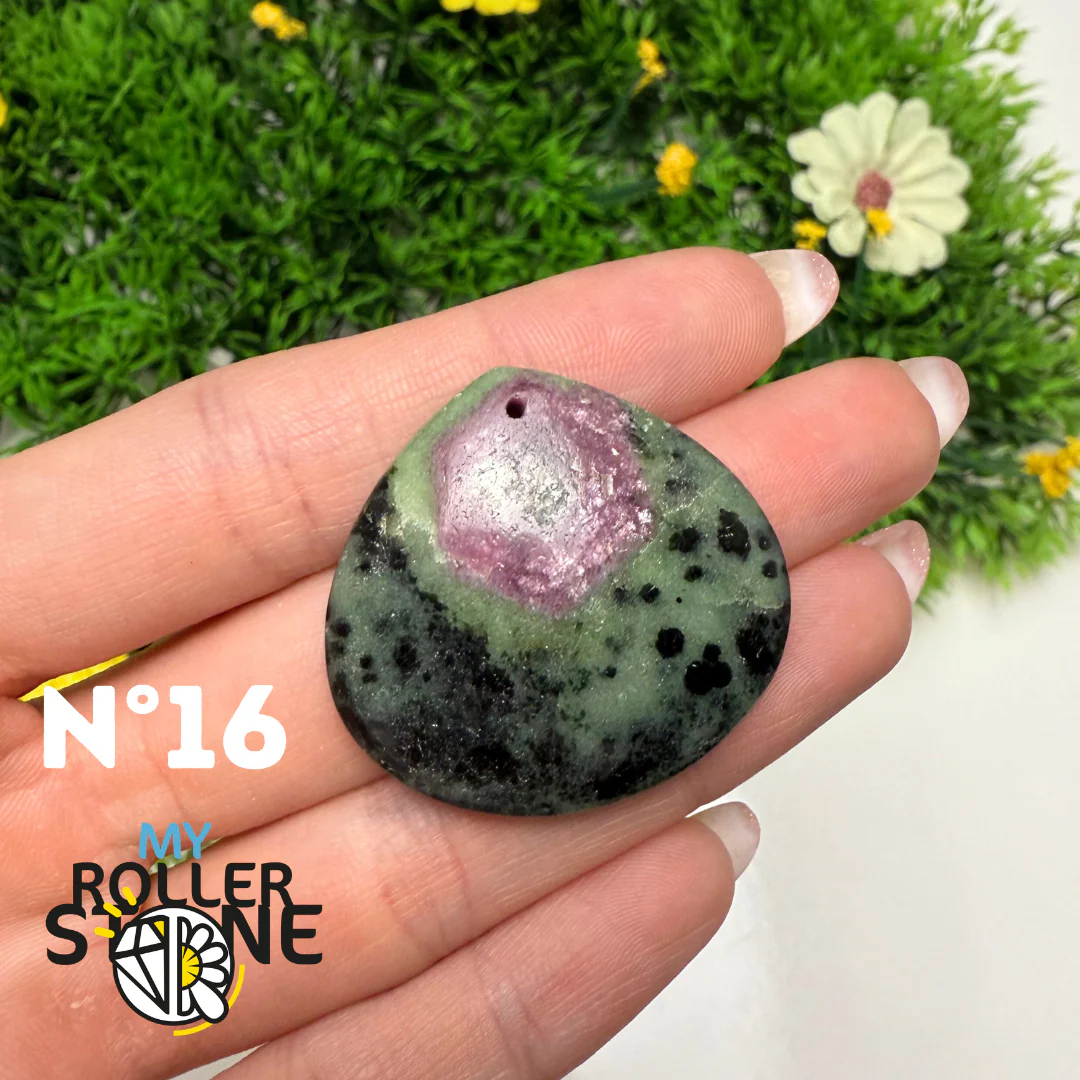 Pendentif Rubis Zoïsite 5A percé - Image 18