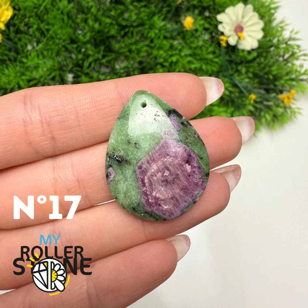 Pendentif Rubis Zoïsite 5A percé - Image 19