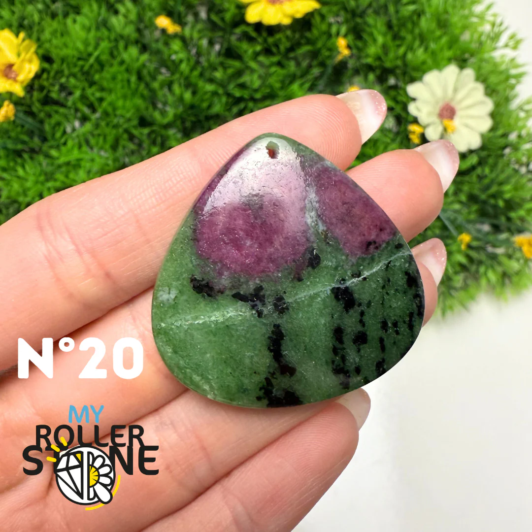 Pendentif Rubis Zoïsite 5A percé - Image 22