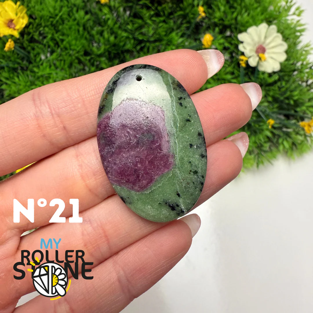 Pendentif Rubis Zoïsite 5A percé - Image 23