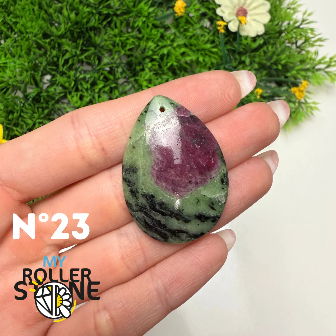 Pendentif Rubis Zoïsite 5A percé - Image 25
