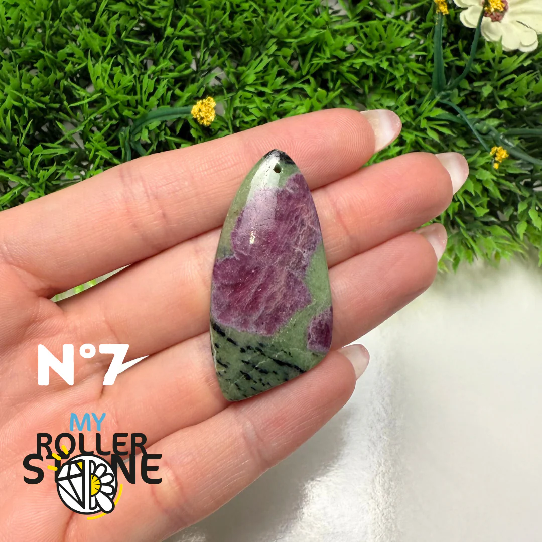 Pendentif Rubis Zoïsite 5A percé - Image 9