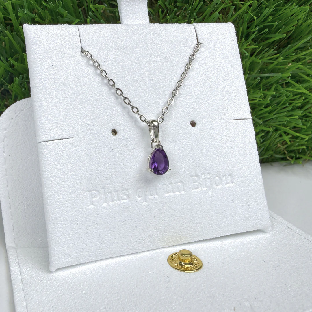Pendentif Solitaire Améthyste Poire
