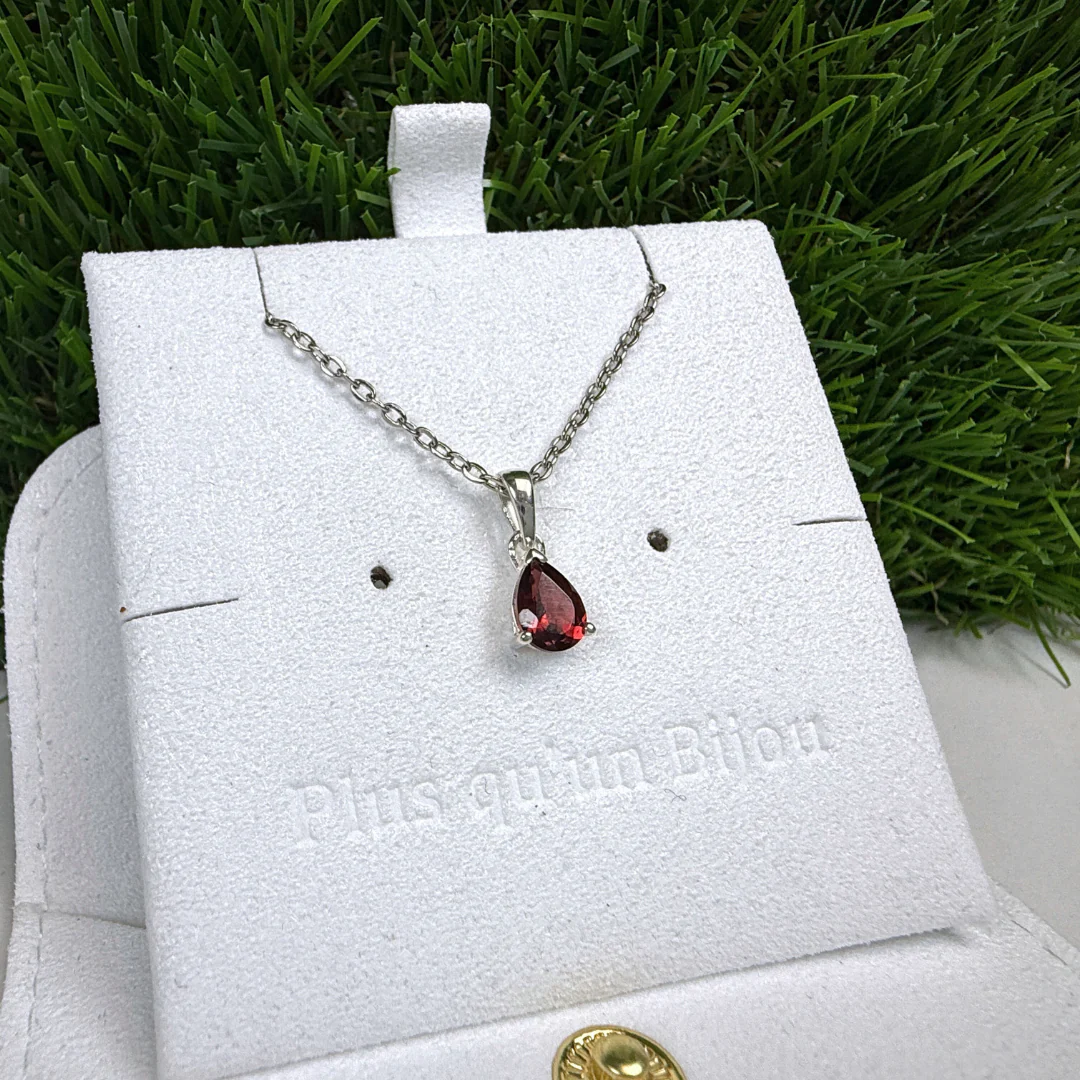 Pendentif Solitaire Grenat Poire