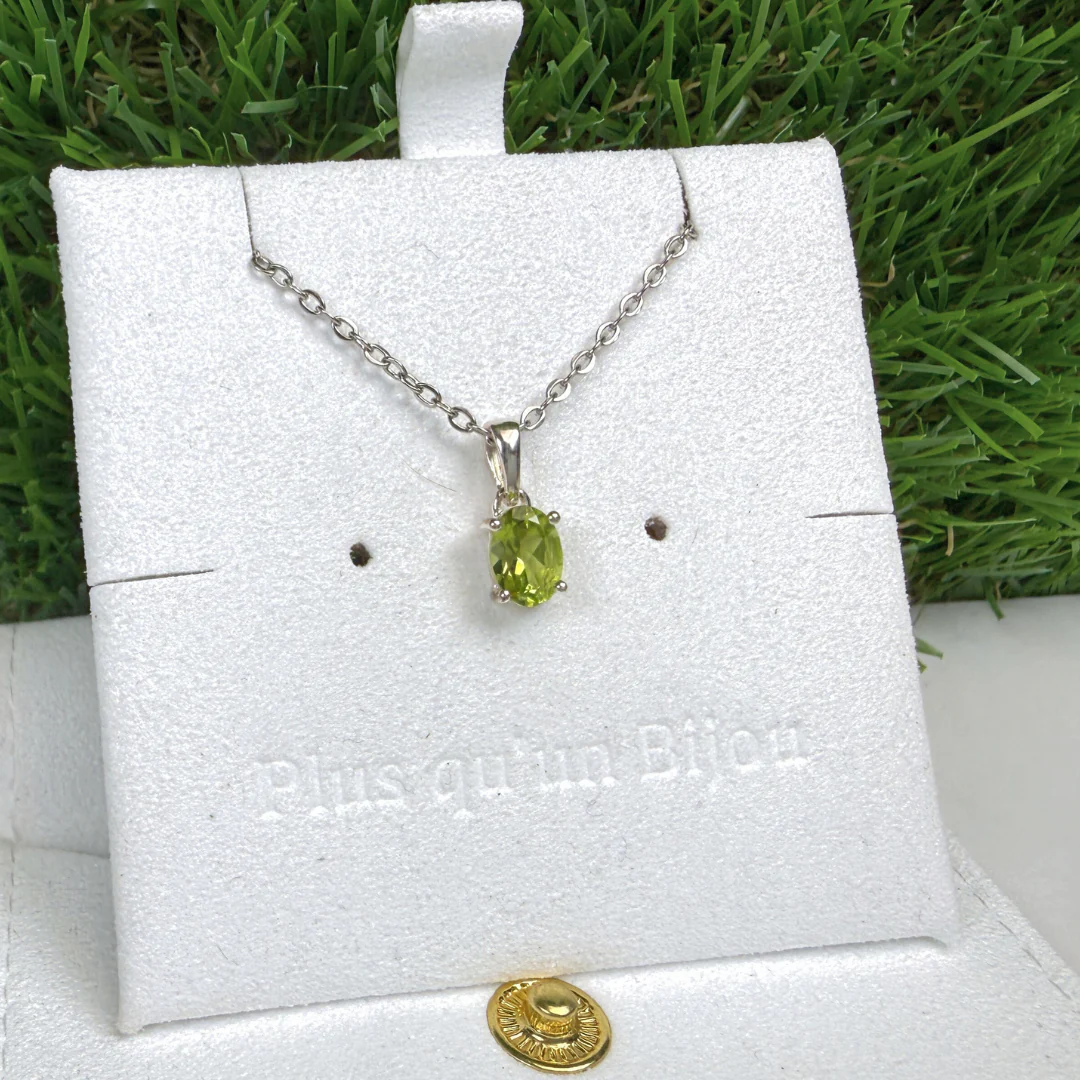 Pendentif Solitaire Péridot Ovale
