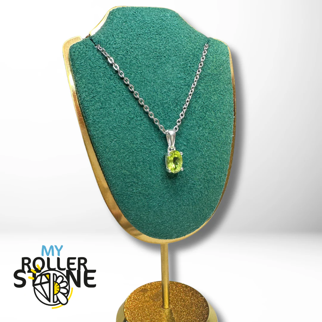 Pendentif Solitaire Péridot Ovale - Image 2