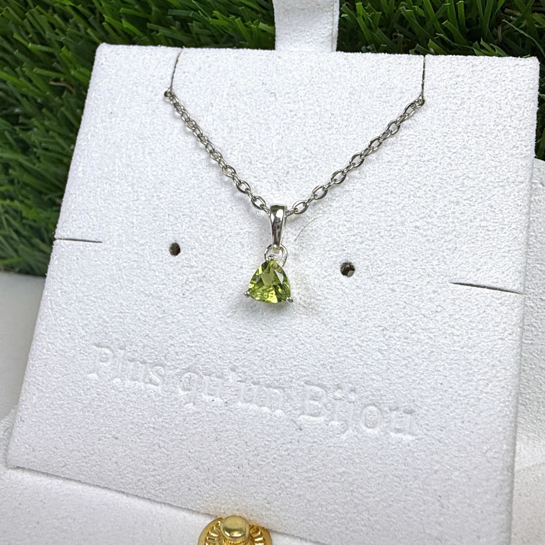 Pendentif Solitaire Péridot Trillon
