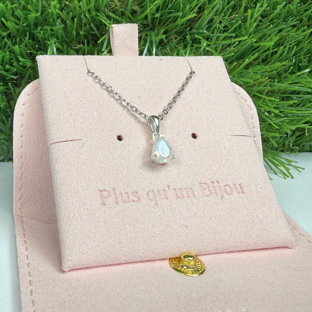 Pendentif Solitaire Pierre de Lune Poire