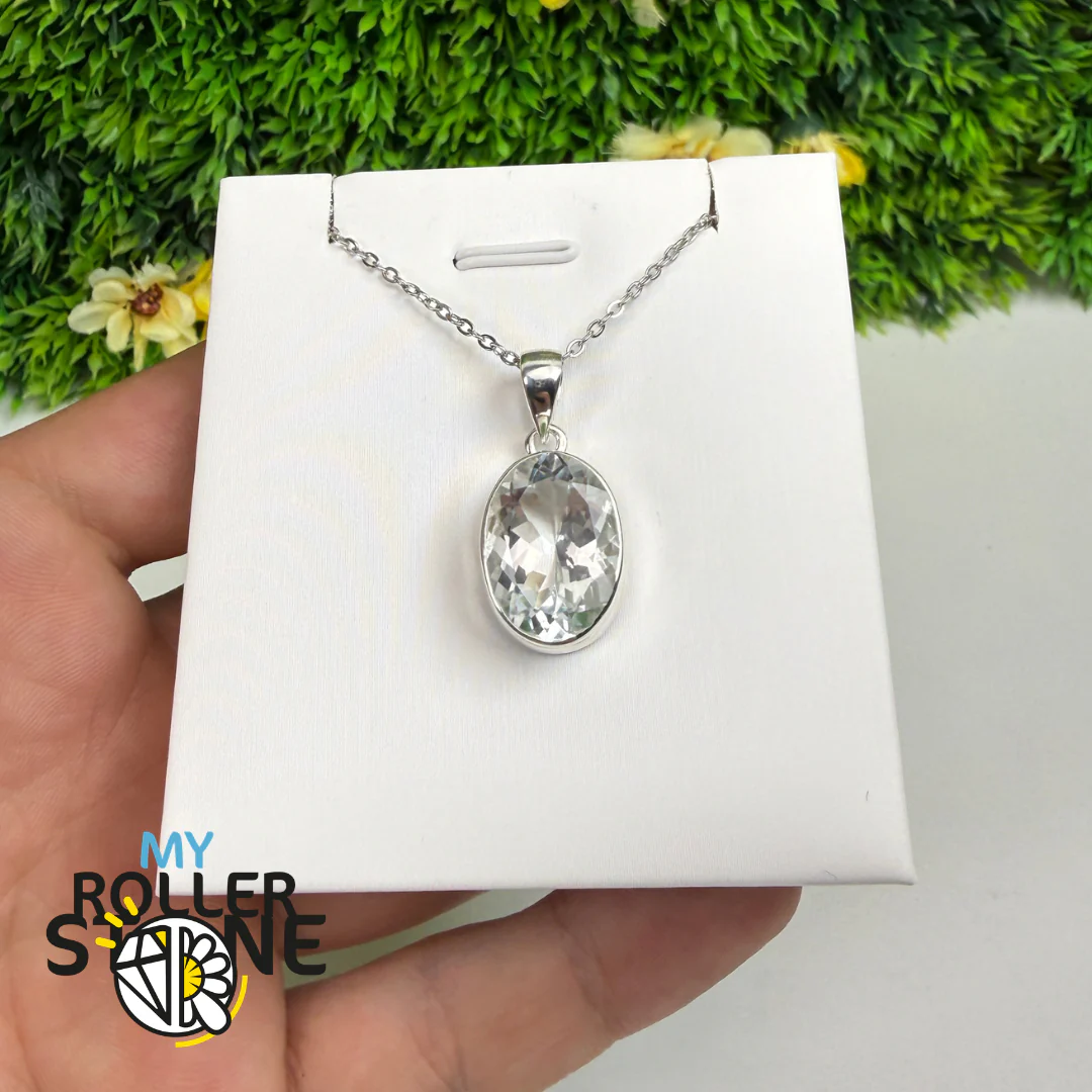 Pendentif Topaze Blanche Naturelle Argent 925 – NWTP167