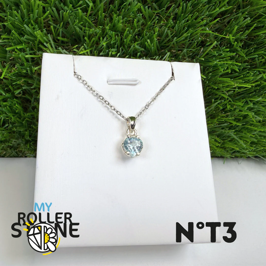 Pendentif Topaze Bleue Argent 925 #3