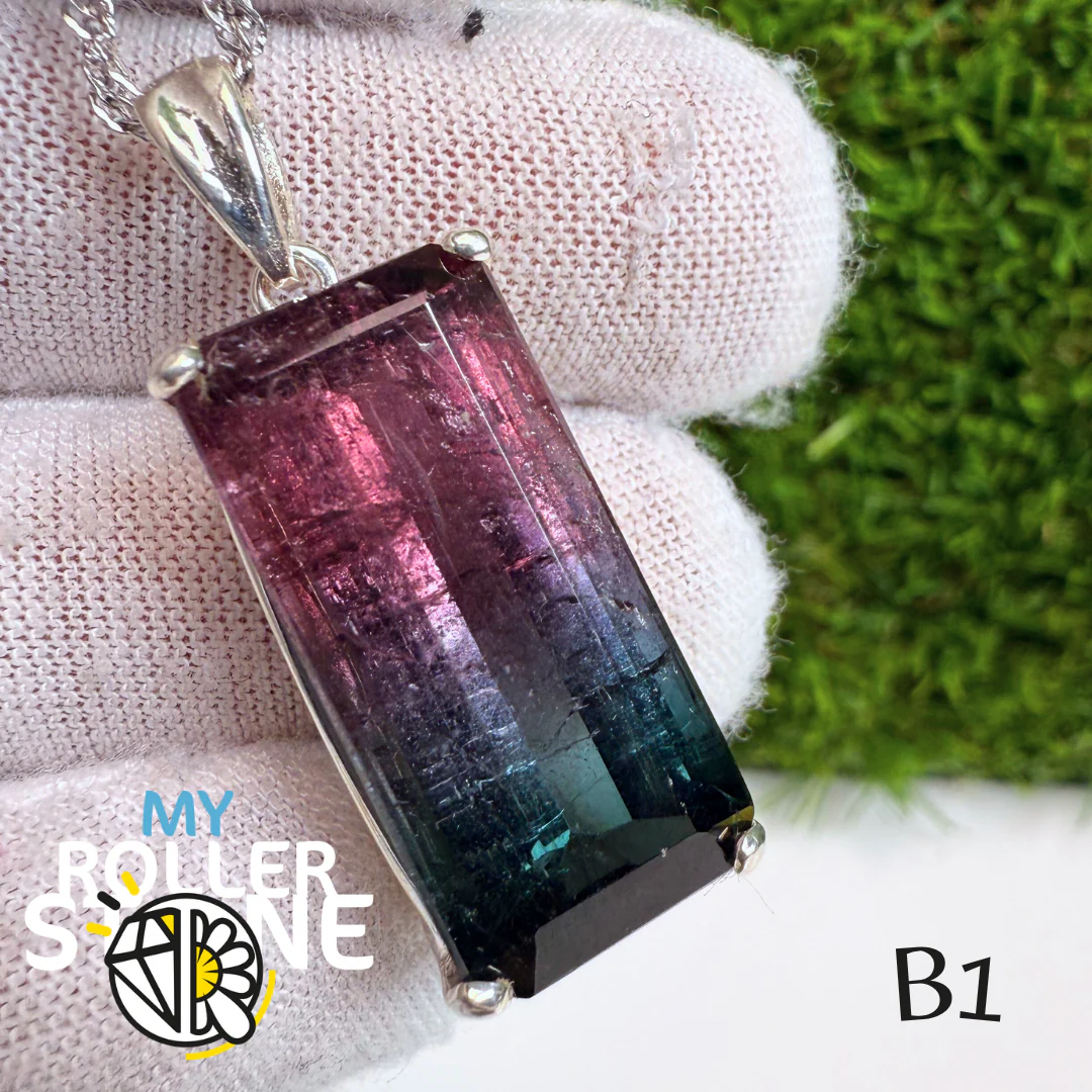 Pendentif Tourmaline Bicolore et Argent 925 B1 - Image 2