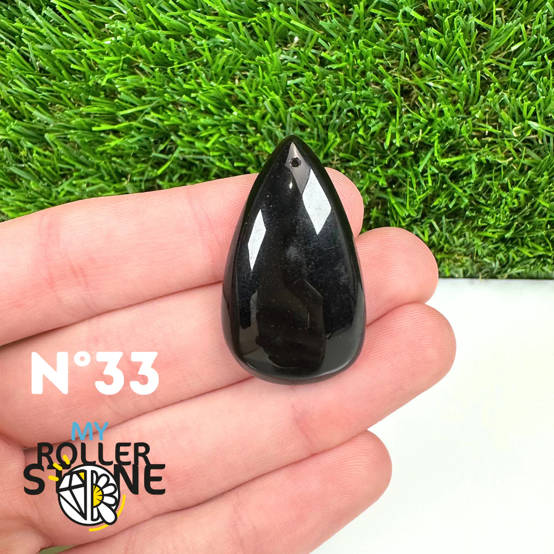 Pendentif Percé Obsidienne Noire 5A - Image 35