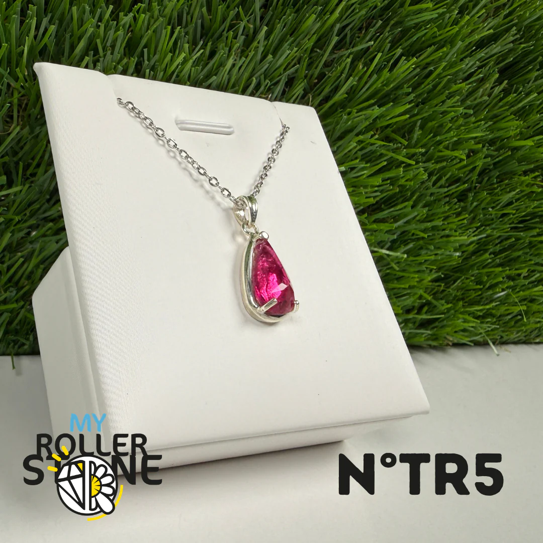 Pendentif Tourmaline Rose (Rubellite) – Argent 925- #5