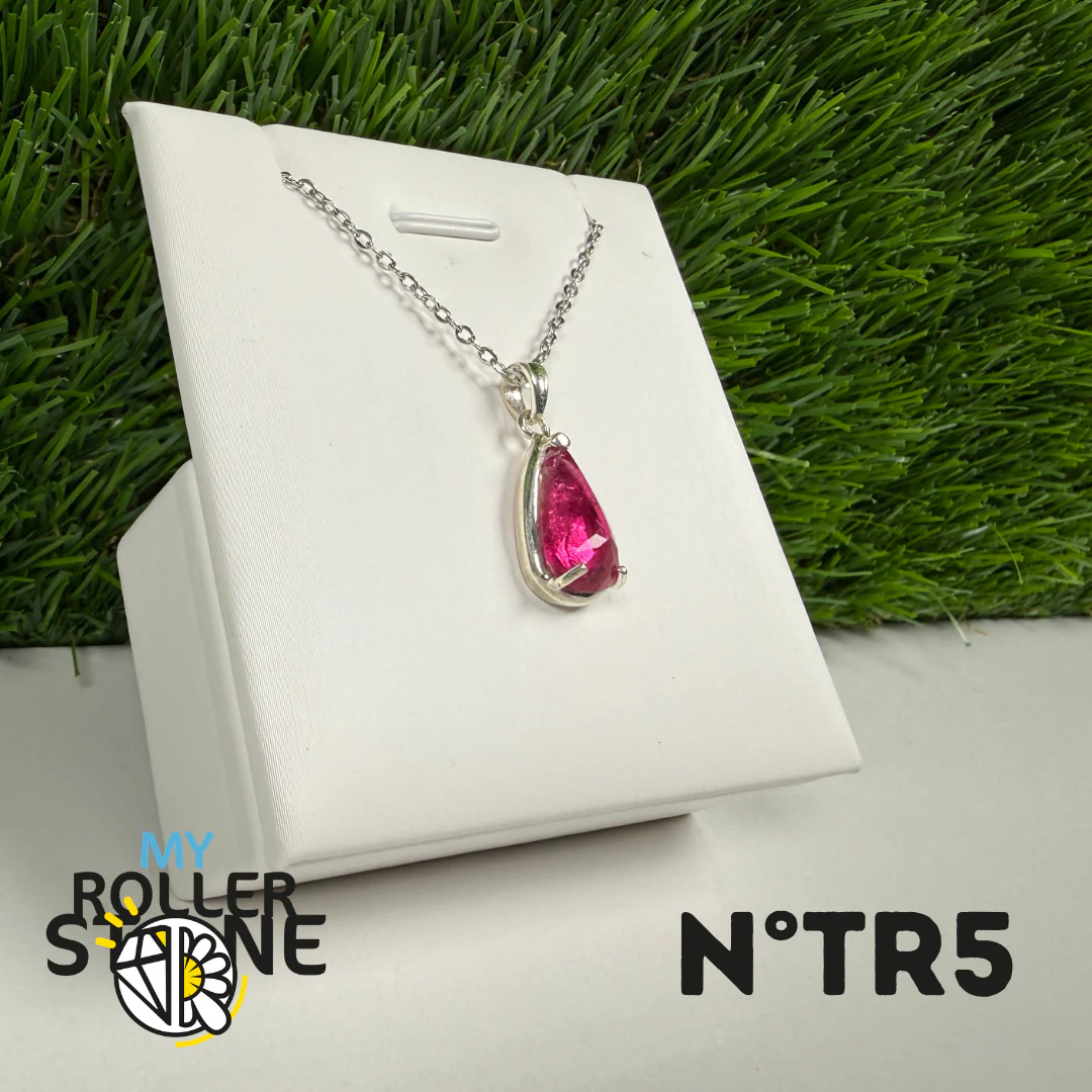 Pendentif Tourmaline Rose (Rubellite) – Argent 925- #5 - Image 2