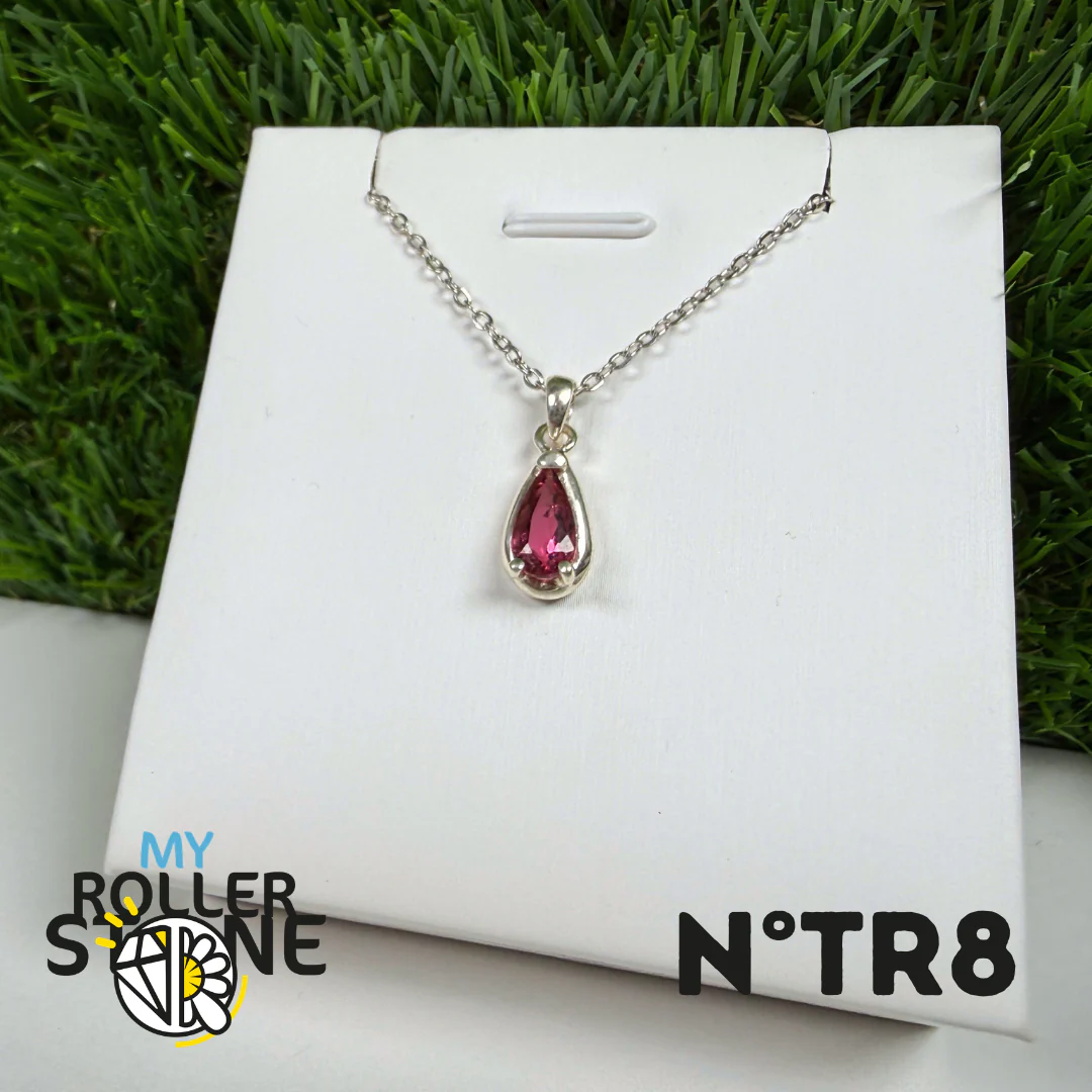 Pendentif Tourmaline Rose (Rubellite) – Argent 925- #8