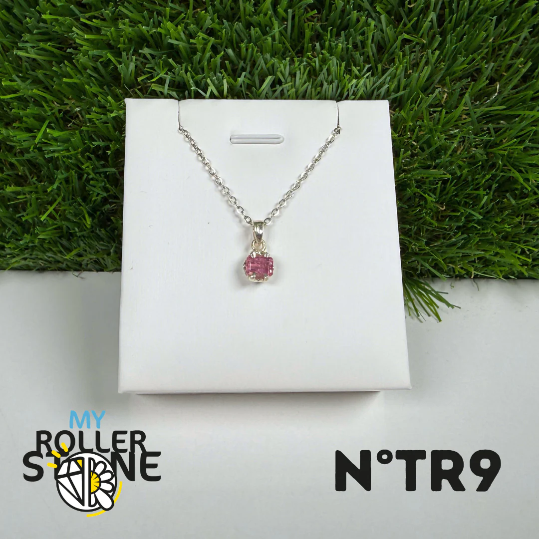 Pendentif Tourmaline Rose (Rubellite) – Argent 925- #9
