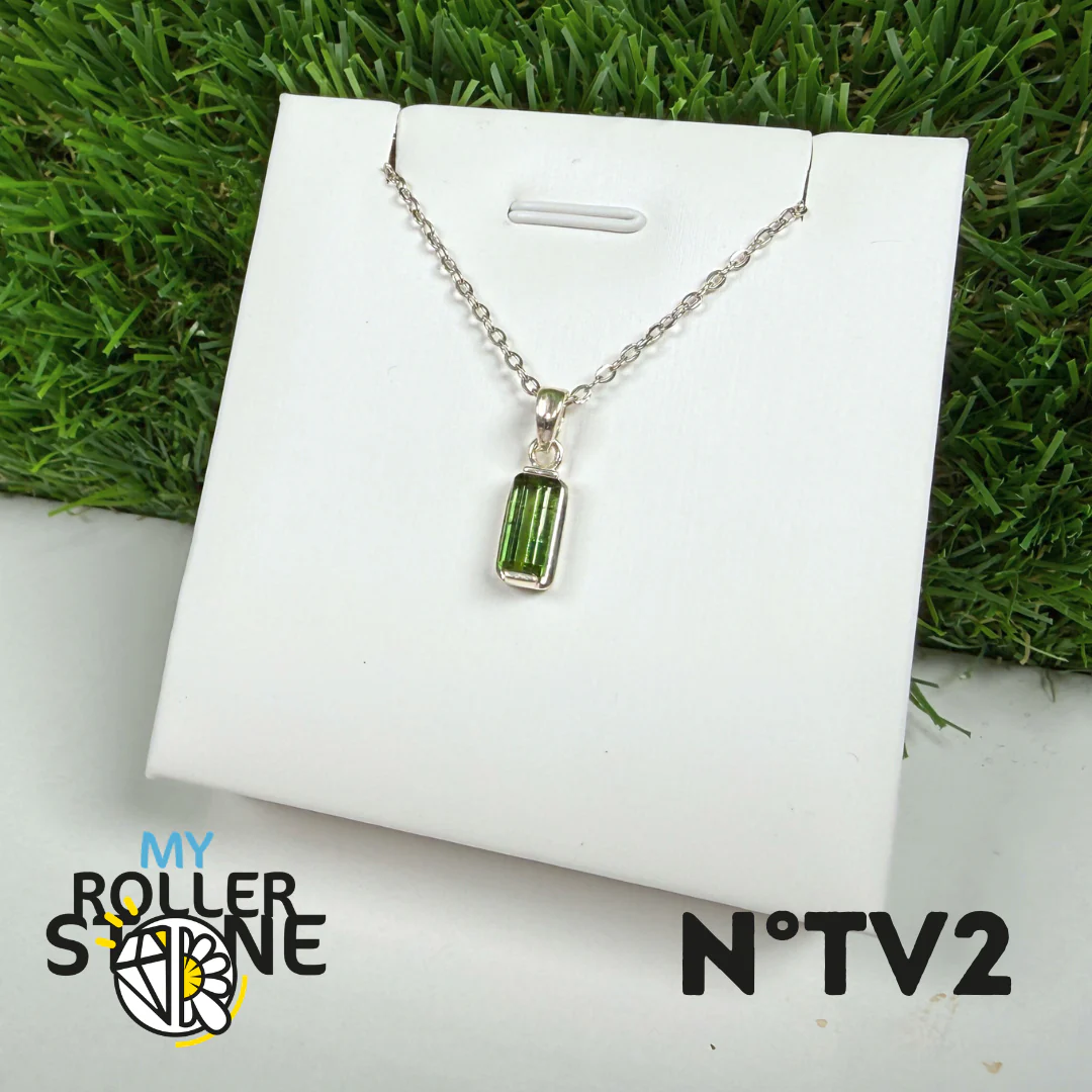 Pendentif Tourmaline verte (Verdelite) Argent 925 #2 - Image 2