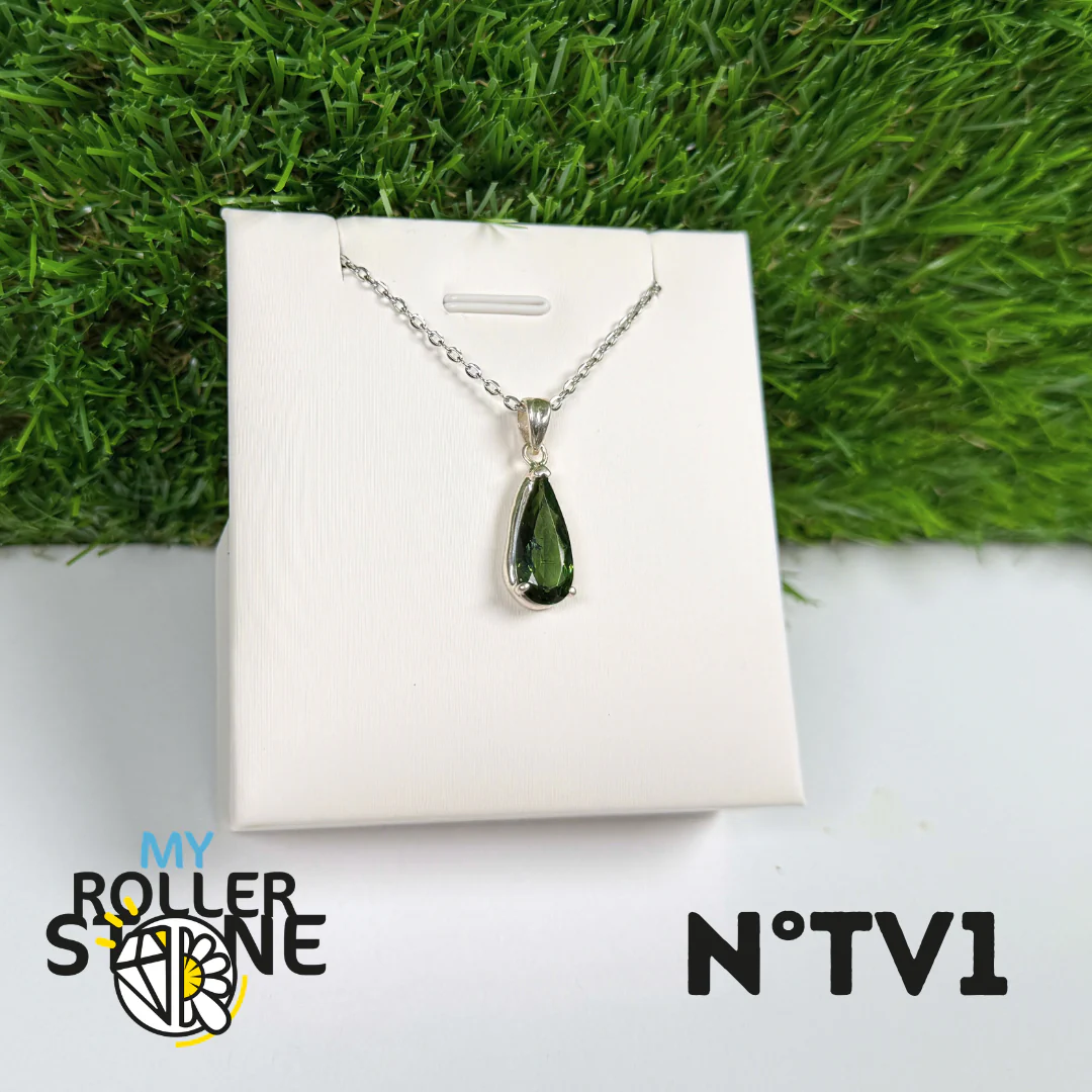 Pendentif Tourmaline verte (Verdelite) Argent 925 #1 - Image 2