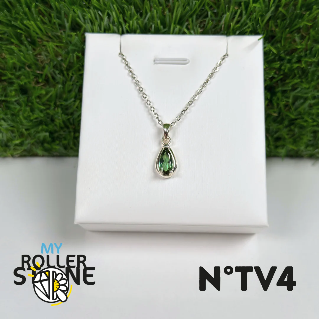 Pendentif Tourmaline verte (Verdelite) Argent 925 #4 - Image 2
