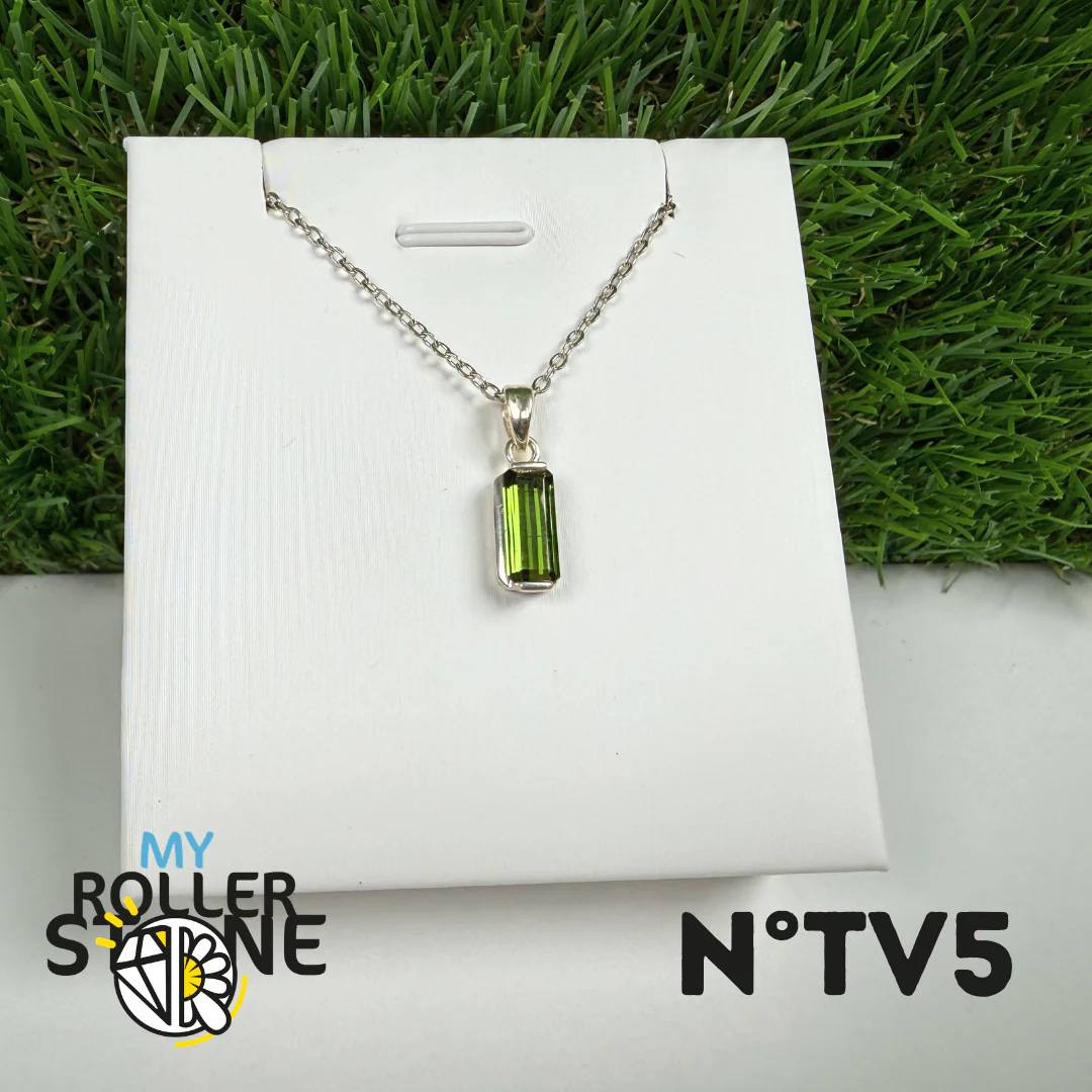 Pendentif Tourmaline verte (Verdelite) Argent 925 #5 - Image 2