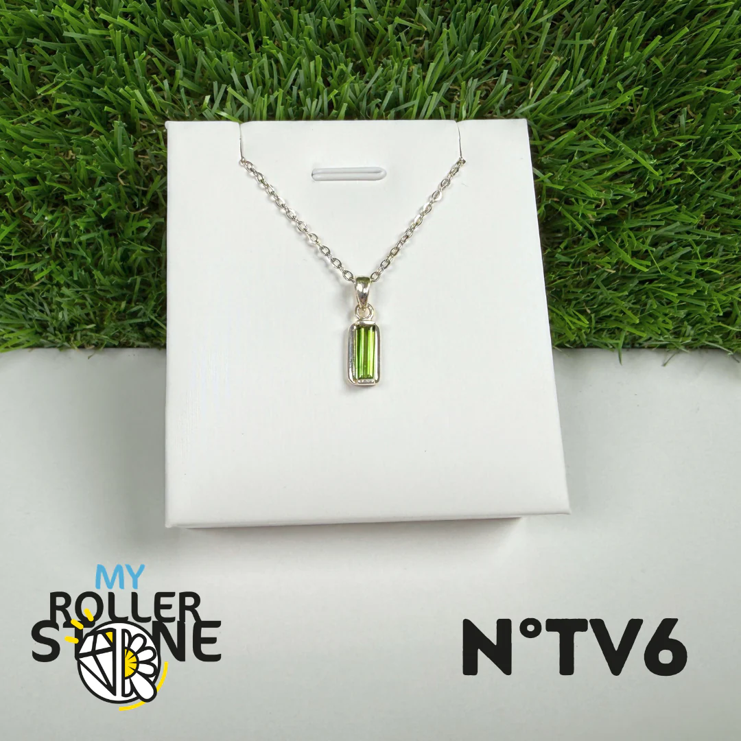 Pendentif Tourmaline verte (Verdelite) Argent 925 #6 - Image 2