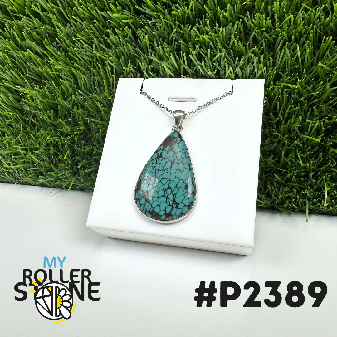 Pendentif Turquoise Tibétaine #P2389