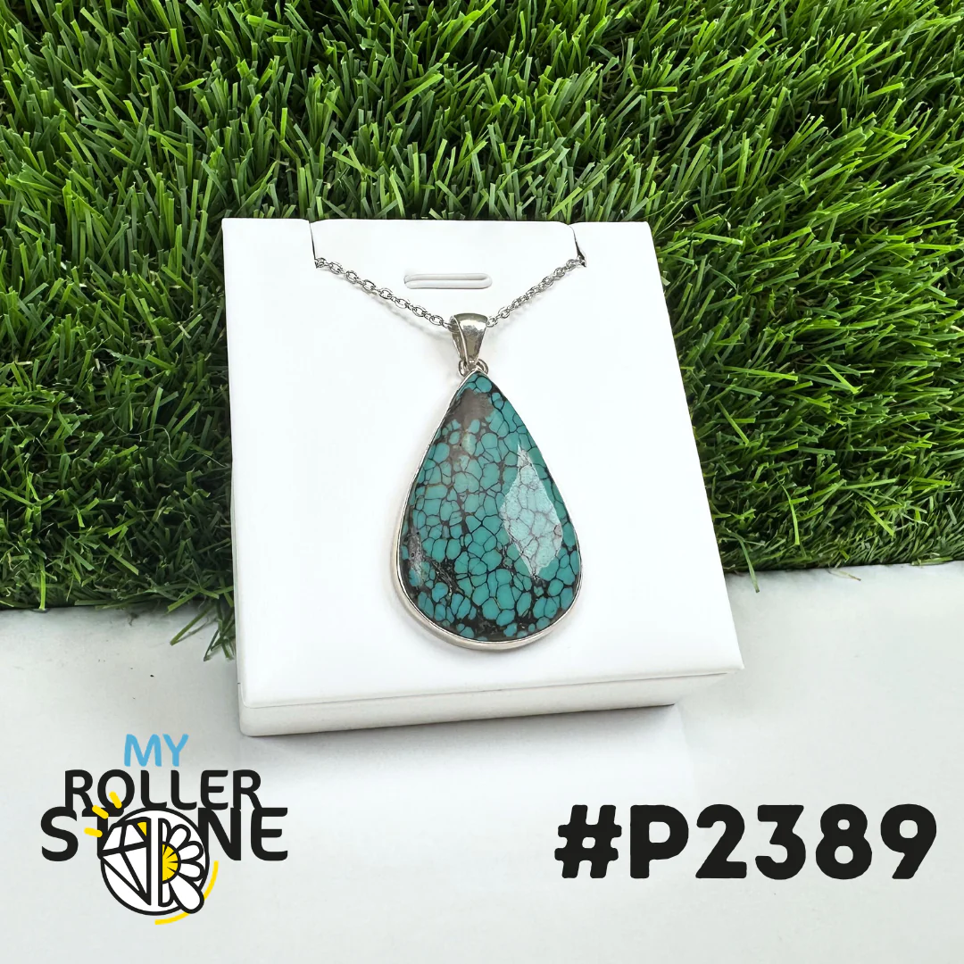 Pendentif Turquoise Tibétaine #P2389 - Image 2
