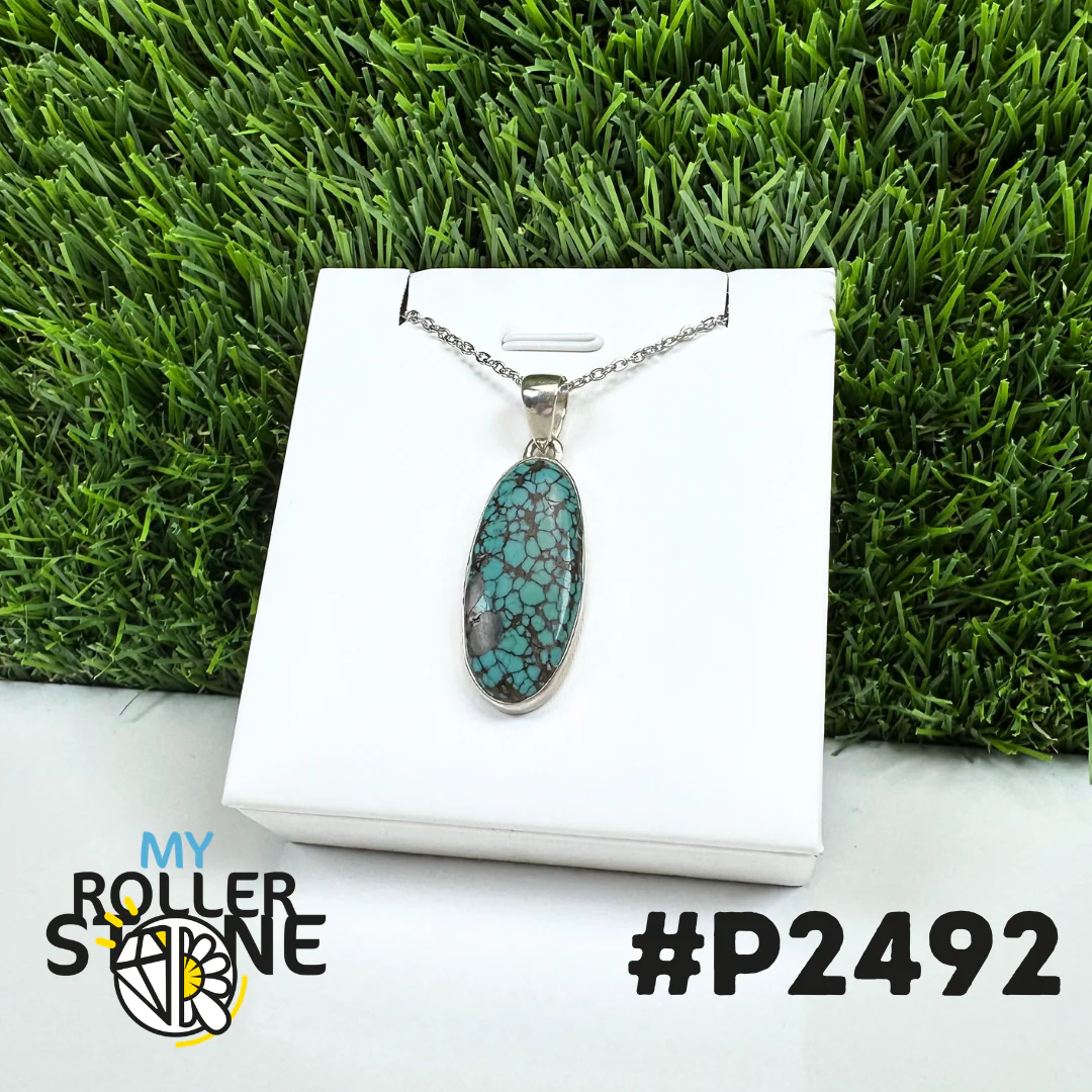 Pendentif Turquoise Tibétaine #P2492