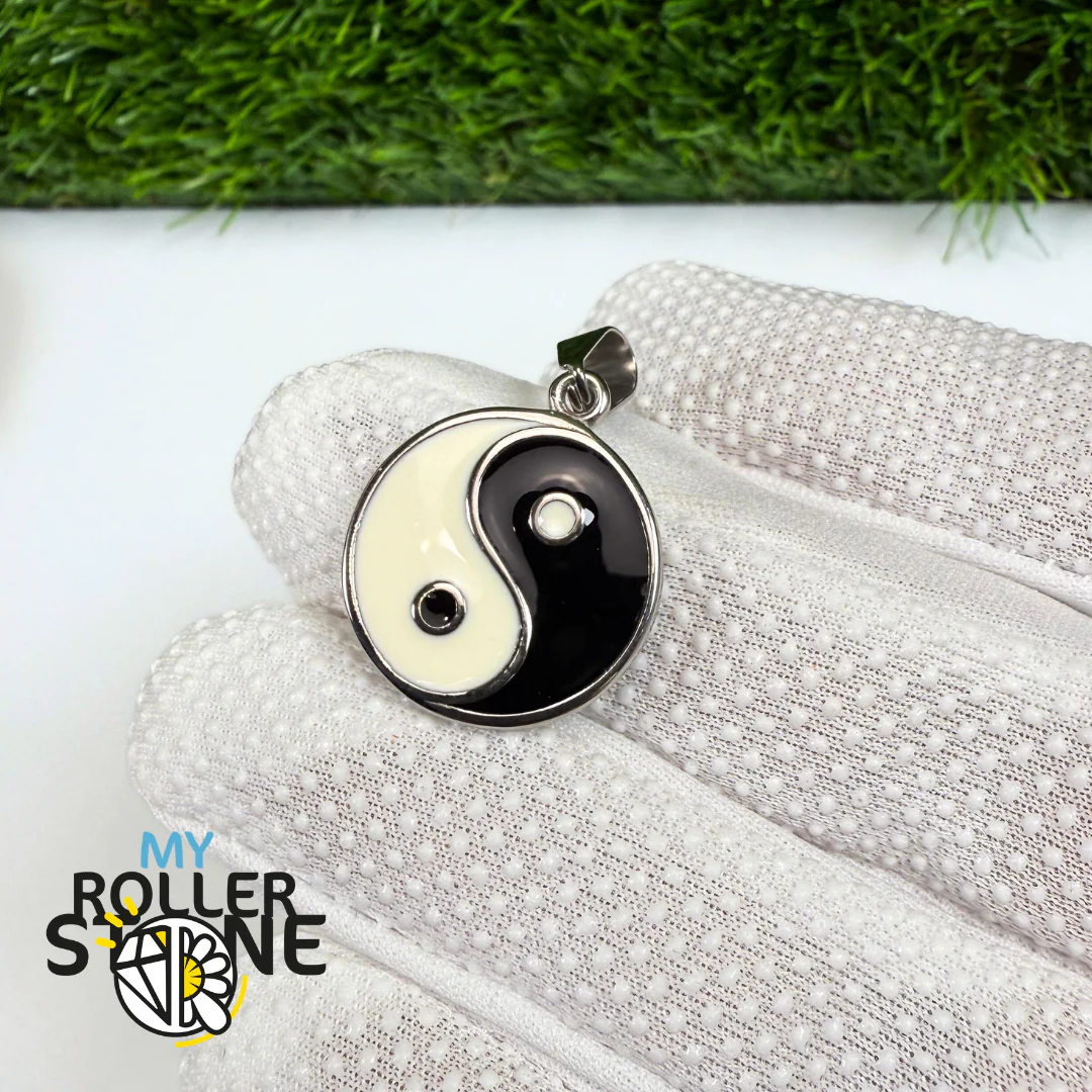 Pendentif yin yang acier inoxydable