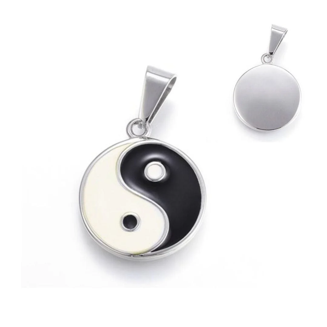 Pendentif yin yang acier inoxydable - Image 3