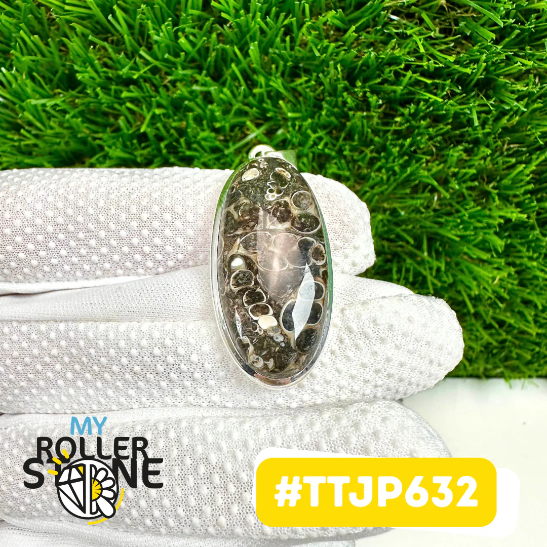 Pendentifs en Jaspe Turritella Argent925 #TTJP632 - Image 2