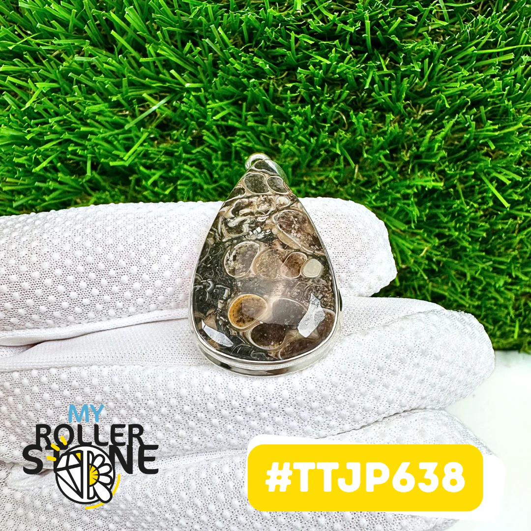 Pendentifs en Jaspe Turritella Argent925 #TTJP638 - Image 2