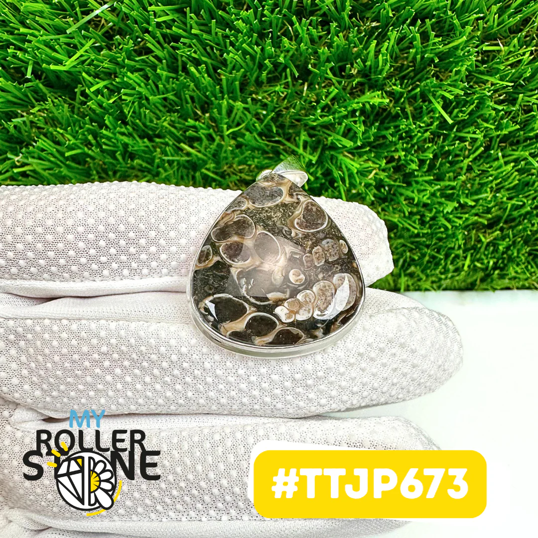 Pendentifs en Jaspe Turritella Argent925 #TTJP673 - Image 2