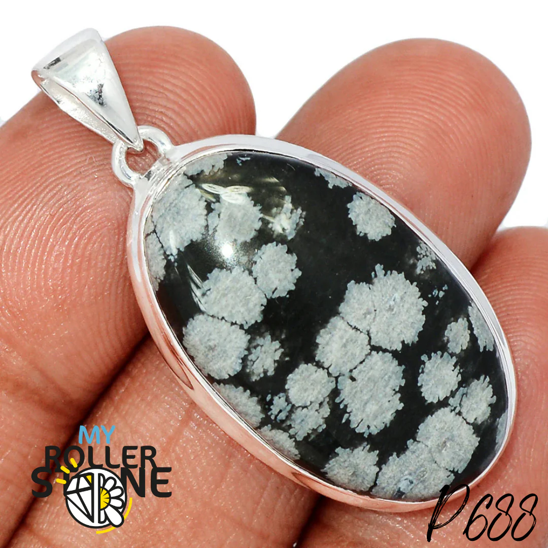 Pendentifs Obsidienne Flocon de neige P688