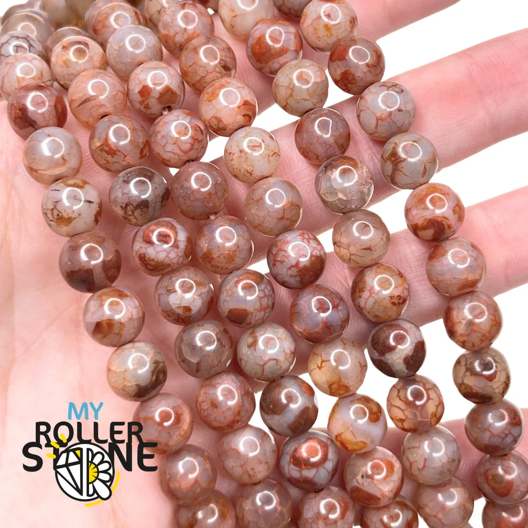 Perle Agate Tibétaine pourpre