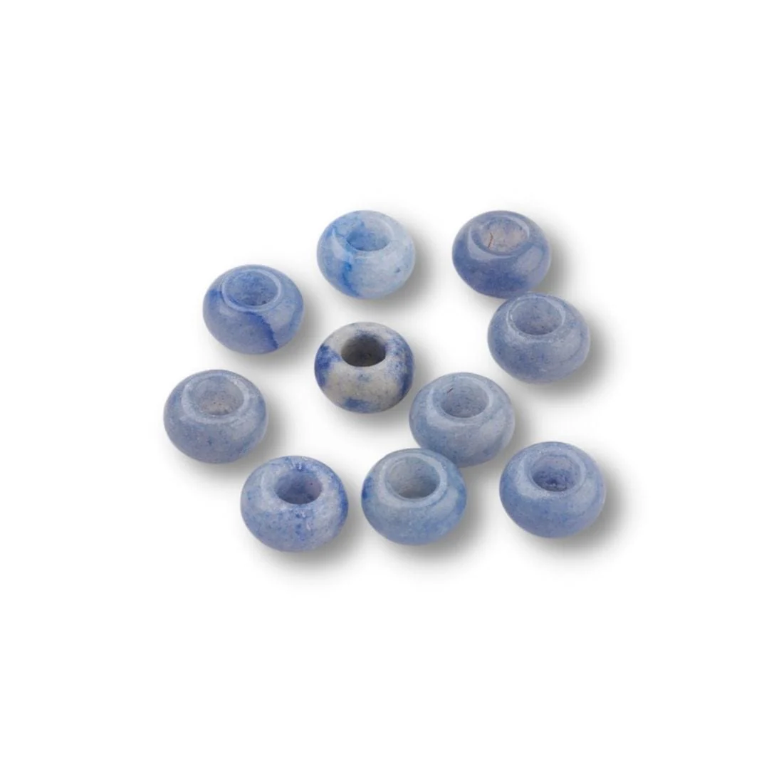 Perle Aventurine bleue grand trou - Image 3