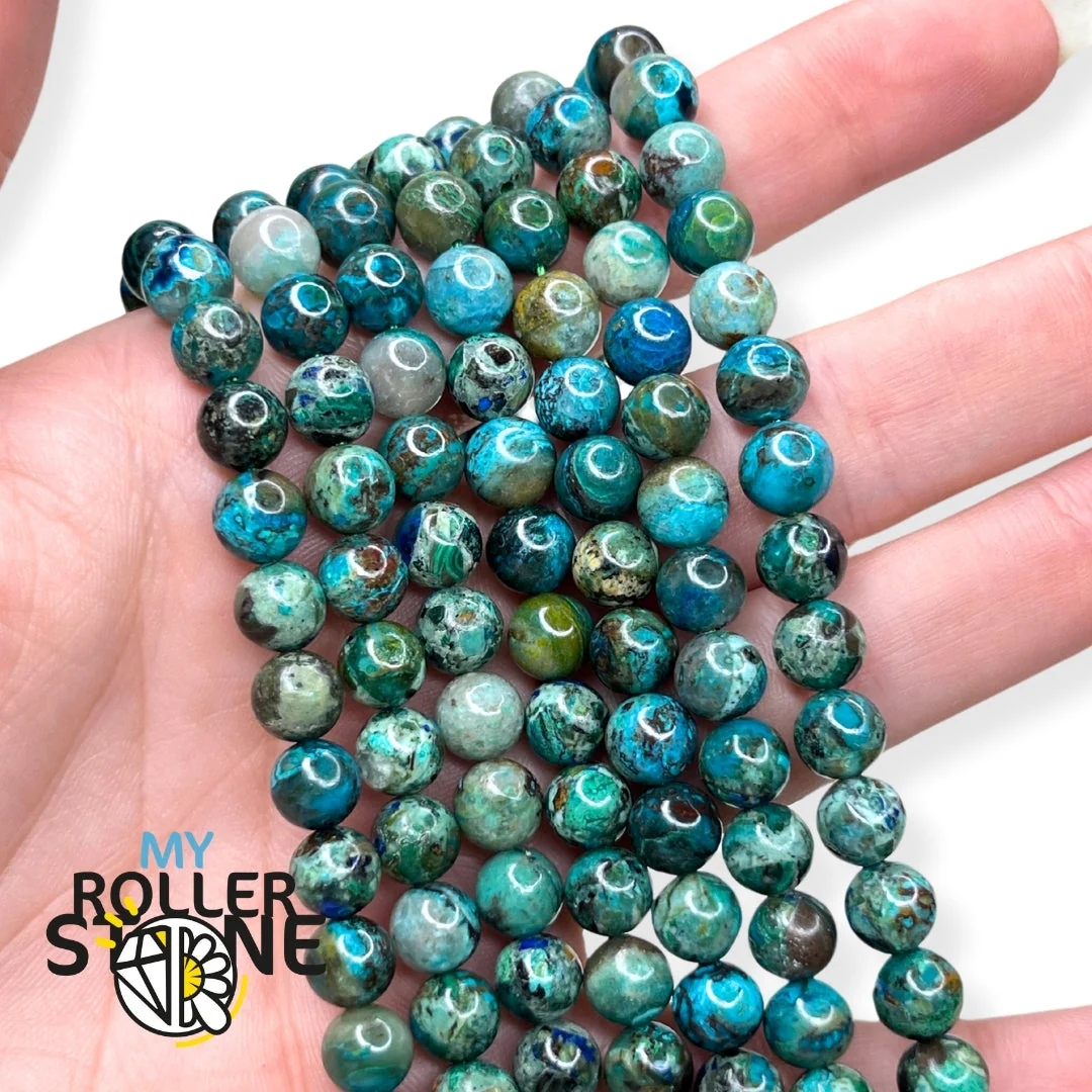 Perle Azurite Chrysocolle 5A - Image 3