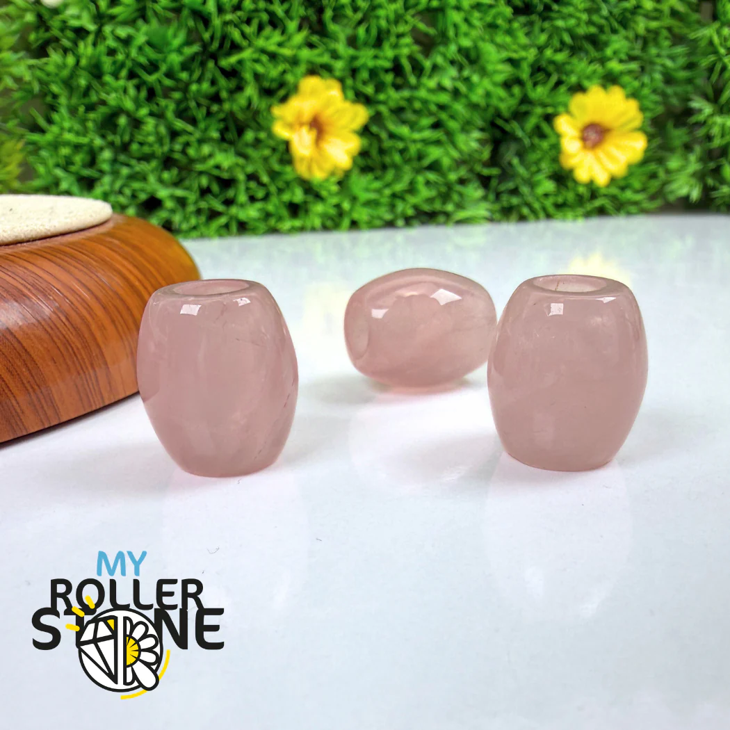 Perle Baril trou large (Quartz rose, Oeil de tigre, Unakite..) - Image 2