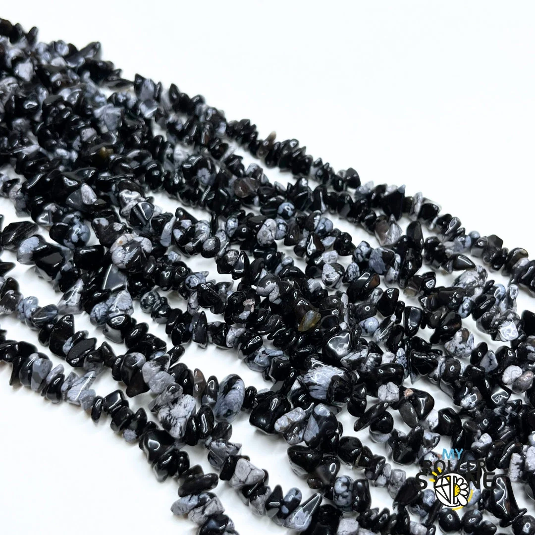 Perle Chips Obsidienne Flocon de Neige 80 cm - Image 2