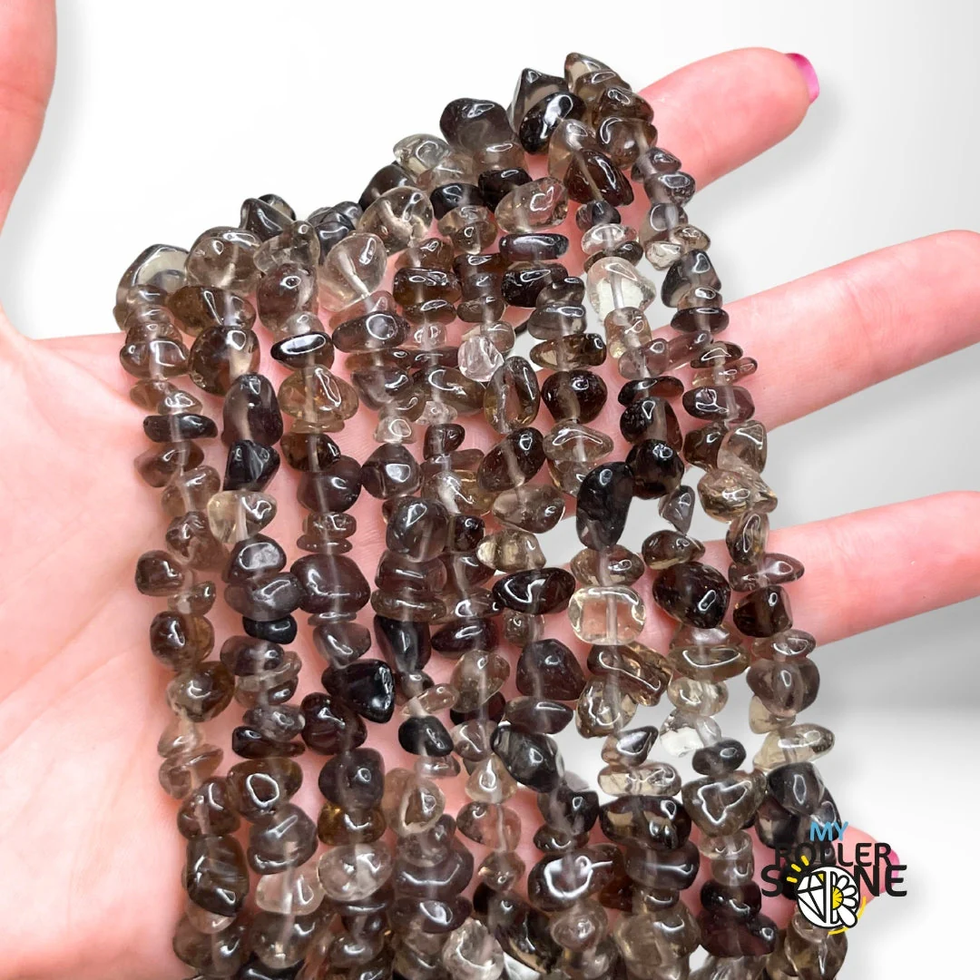 Perle Chips Quartz Fumé 80 cm
