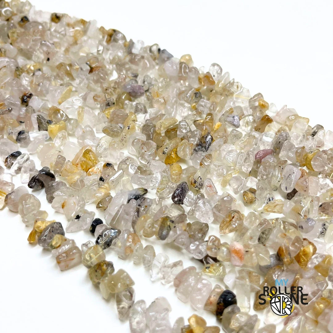 Perle Chips Quartz Rutile Doré 80 CM - Image 2