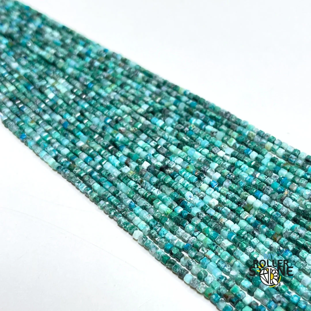 Perle Cubique facettée Chrysocolle - Image 2